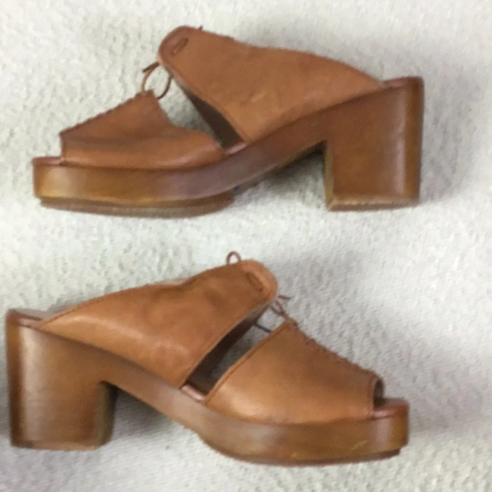 Kelsi Dagger Brooklyn Womens Leather Marion Platform Slide Heeled Sandal Size 9